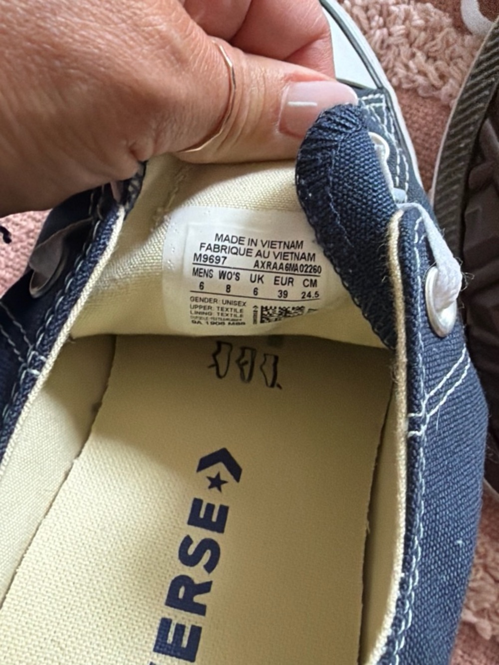 Converse Chuck Taylor Navy Canvas Low-Top Sneakers with White Accents - Picture 3 of 3